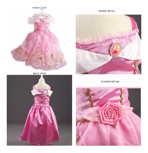 Disfraz Vestido Niña Bella Durmiente Aurora Fiesta Navidad