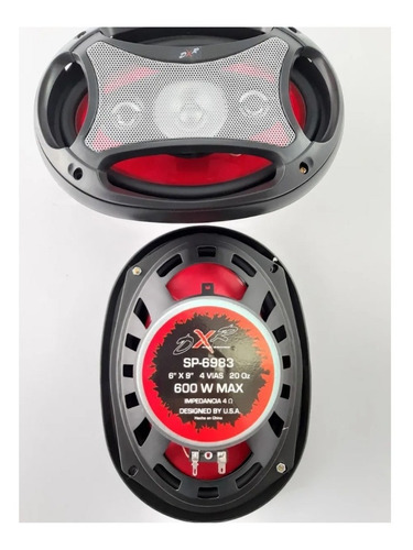 Imagen 6 de 10 de Bocinas Car Audio 6x9 600w Pmpo 4via Tweeter 1.2 Medio 2.6