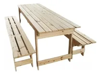 Comprar Combo Mesa + 2 Bancos De Madera Plegables