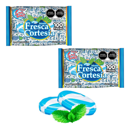 Caramelo Menta Macizo 1100pz Fresca Cortesía Cool Toons
