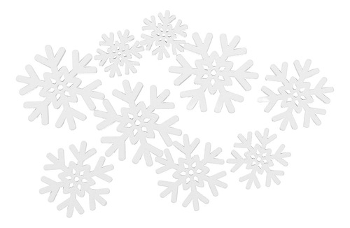 Copos De Nieve Navideños En Rodajas De Madera, 200 Piezas, C