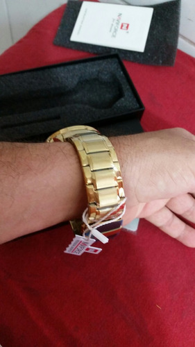 Naviforce Dourado Banho 18k