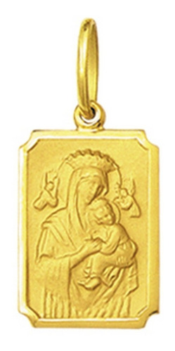 Medalha Nsa Senhora Perpetuo Socorro Ouro 18k 1,5 Verso Liso