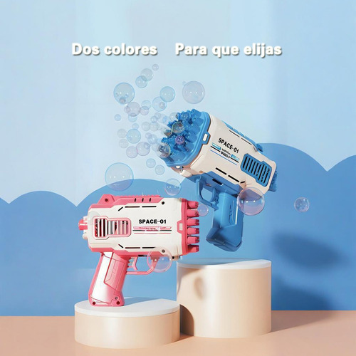 Bazooka Burbujas Machine Burbujas Para Niños Juguetes Flash Rosa