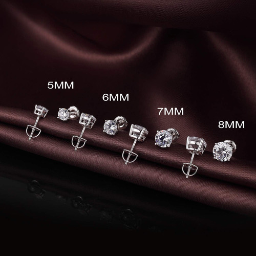 Aretes De Diamantes Aretes Con Cierre De Rosca Aretes De Pla