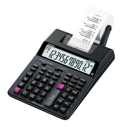 Calculadora Bobina Casio Media 12 Dígitos Hr-100rc-bk Bivolt