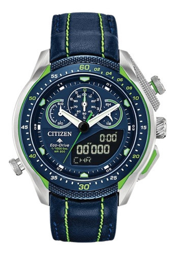 Reloj Citizen Promaster Eco-drive Sst (energia Solar) Color de la correa Azul Color del bisel Azul Color del fondo Azul