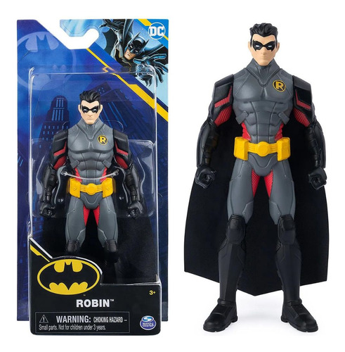 Boneco Robin Traje Cinza 15cm Dc Comics Batman 2187 Sunny