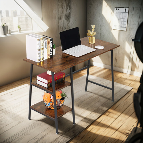 Mesa Tipo Escritorio Para Computadora, Con 2 Estantes