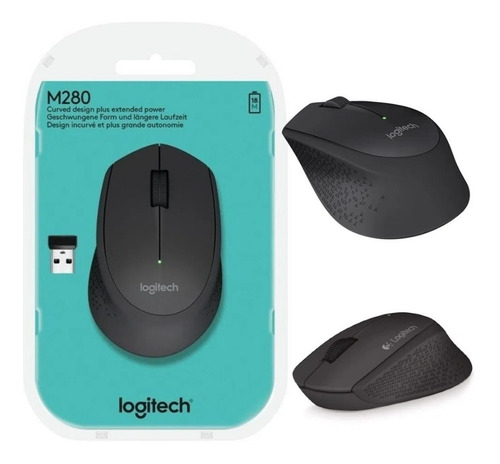 Mouse Óptico Inalámbrico Diseño Curvo Logitech M280 1000 Dpi