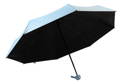 Parasol Mini Compacto Azul Plegable Para Días Soleados Y Llu