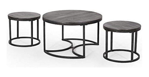 Christopher Knight Home Roberta Juego De Mesa De Café, Gris,