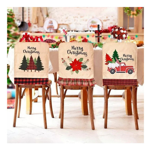 Funda Para Silla De Comedor Con Decoración Navideña De 3 Pie