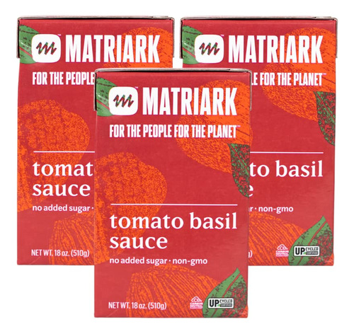 Matriark Foods Salsa De Pasta De Tomate Y Albahaca, Certific