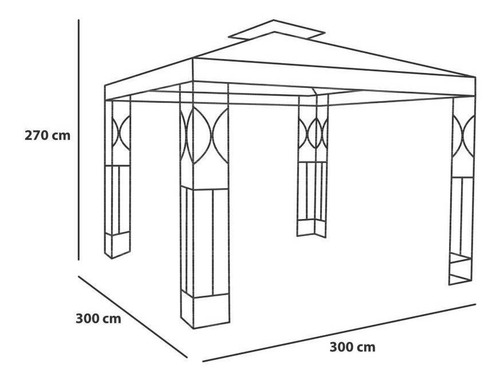 Imagen 7 de 7 de Toldo Pérgola 3x3 Mt / Resistente Y Duradera. Hogar Terraza