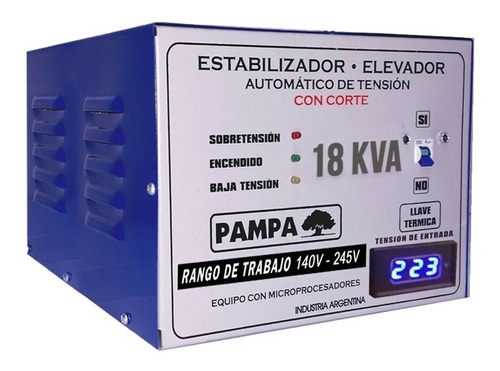 Elevador De Tensión Automático 18 Kva Rango 140v-245v Pampa