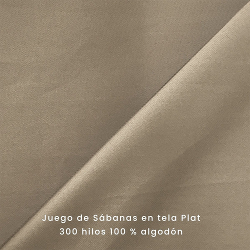 Sábanas Blancas Mat 300 Hilos 100% Algodón Hotel Collection Color Taupe Diseño de la tela Liso