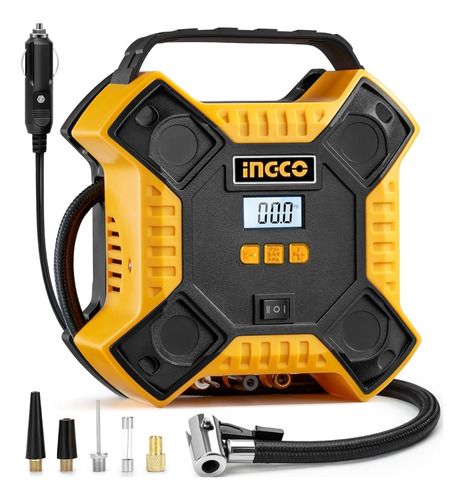 Inflador Compresor Aire Portátil Para Auto 12v Con Luz Led