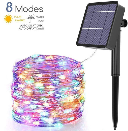 Guirnalda De Luces Solares 24 M Decoración Navideña Tira Led