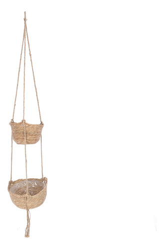 Cesta Colgante Tejida De 2 Niveles Para Colgar Frutas