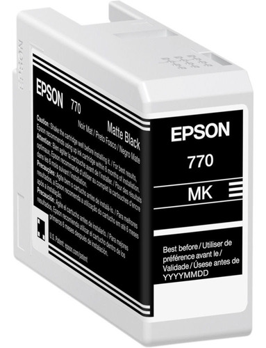 Tinta Epson Ultrachrome Pro10 T770 25ml Color Negro Mate