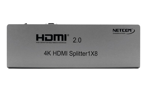 Splitter Hdmi 2.0 De 1x8 Netcom Aluminio Ultra Full Hd 3d 4k