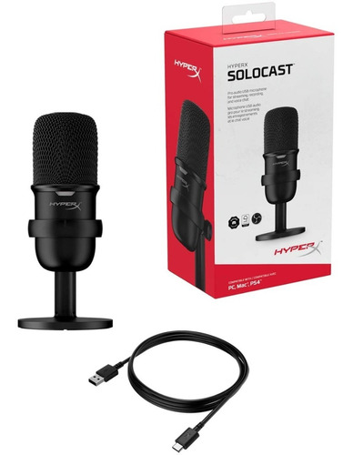 Hyperx Solocast Micrófono De Condensador Usb Gaming Quadcast