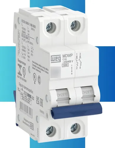 Foto real de Disjuntor Bipolar Bifasico 10A 16A 20 25A 32 40A 50A 63A WEG