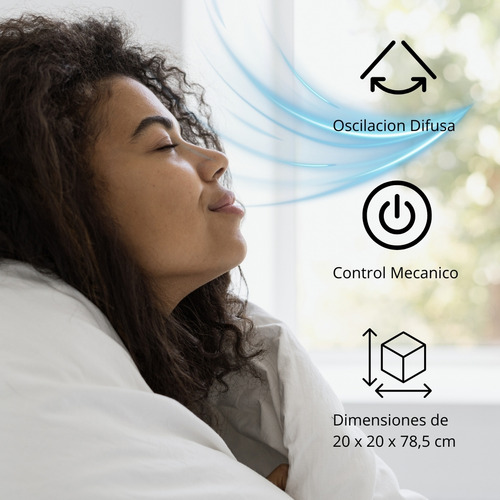 Ventilador De Torre Silencioso 80cm 3 Velocidades Compacto Cantidad de aspas 0 Estructura Blanco Diámetro 20 cm Frecuencia 60 Hz Material de las aspas Plástico