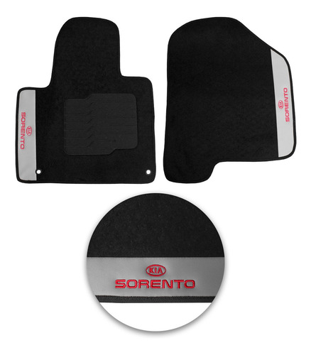 Imagem 2 de 5 de Jogo De Tapete Carpete Kia Sorento 2016 2017 Preto 5 Pçs