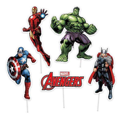 Topo Topper Decoração Bolo Festa Avengers Animated