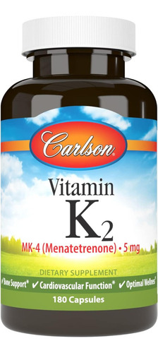 Vitamina K2 5 Mg Carlson 180 Cápsulas