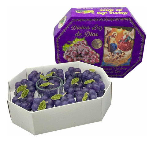Veladoras De Uva Aromáticas Set De 12 Para El Hogar Evento Violeta Uva