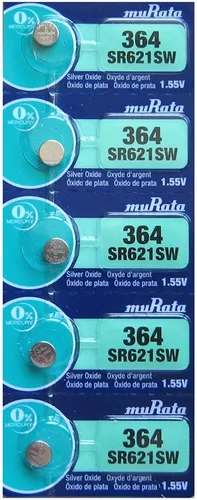 Murata Pila de botón SR 621SW / 364, 0% Mercurio