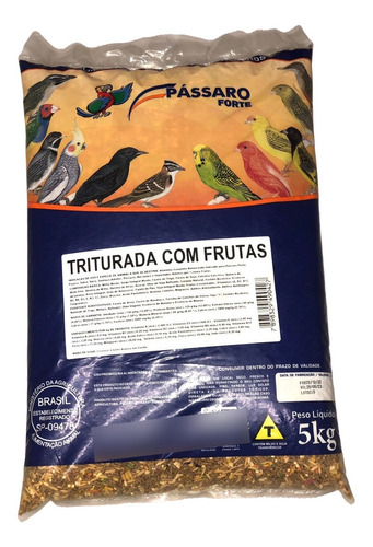 Ração Para Pássaros E Calopsitas Triturada Com Frutas 5 Kg