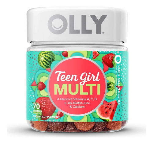 Olly Multivitamínico Teen Girl Con Zinc Y Calcio 70 Gomitas Sabor Berry Melon