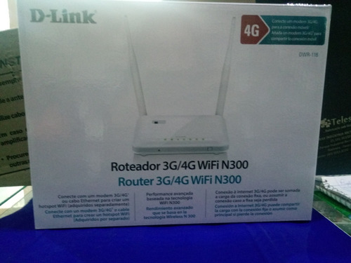 Roteador D-link 4g/3g Wifi N300 Branco Completo Dwr-116 Novo