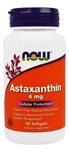 Suplemento NOW de astaxantina, vitamina y astaxantina en cápsulas