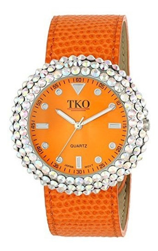 Reloj De Ra - Orlogi Women's Tk618or Leather Orange Crystal 