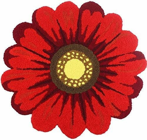 Alfombra De Girasol De Tejido Hecho A Mano Rojo  Alfombra D