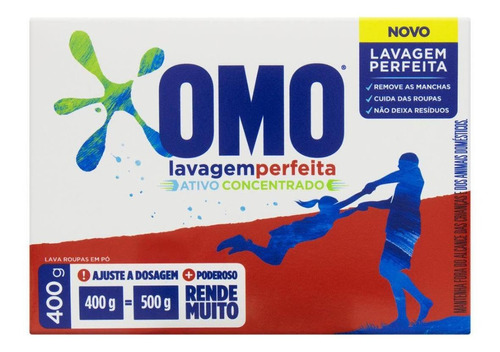 Sabao Po Omo Dt Lavagem Perfe Cart 400g