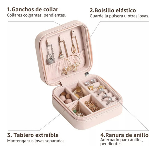 Imagen 6 de 7 de Joyero Estuche Portátil Organizador De Viaje