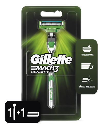 Barbeador Gillette Mach3 Sensitive Aparelho De Barbear