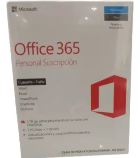 Microsoft Office 365 Personal Suscripción, 1 Año,