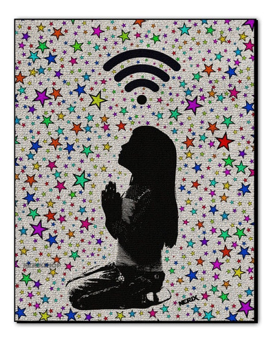 Poster Arte Obra Praying 50x65cm Wifi Decorar Sala Lan House