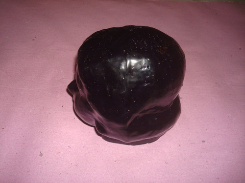 Vela Cabeça De Cera Feminina Pequena / Preta Para Promessa. Preto