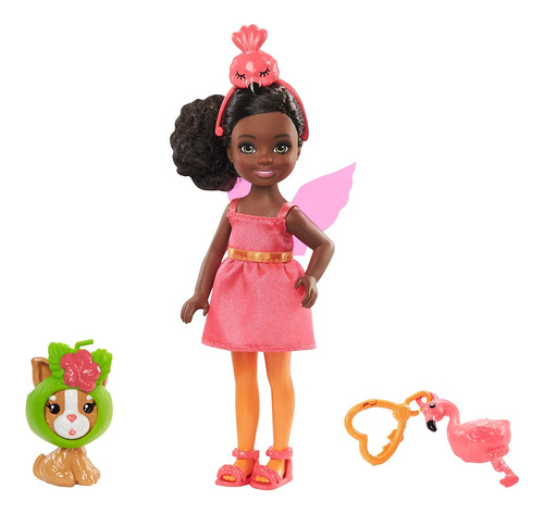 Muñeca Barbie Club Chelsea Dressup 6 Pulgadas Morena