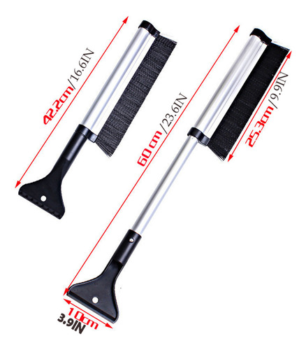 Raspador De Hielo En L Con Cepillo Para Coche, Suv, 2 En 1,