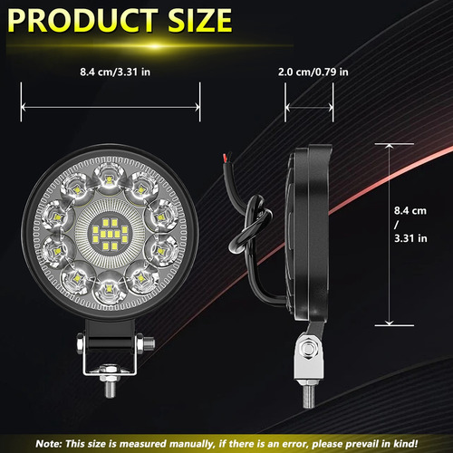 Luz De Trabajo Led Para Coche, Foco Led Redondo De 3 Pulgada