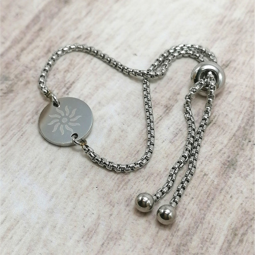 Imagen 5 de 6 de Pulsera De Acero Dije Sol